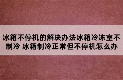 冰箱不停机的解决办法冰箱冷冻室不制冷 冰箱制冷正常但不停机怎么办